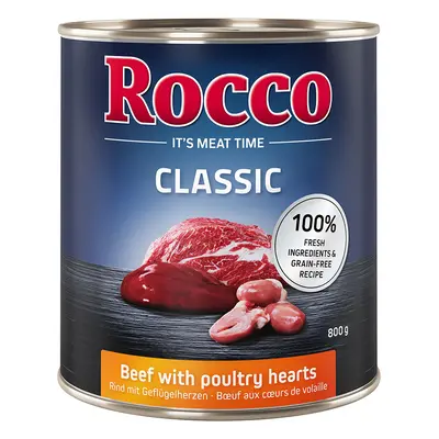 6x800g Rocco Classic nedves kutyatáp- Marha & szárnyasszív