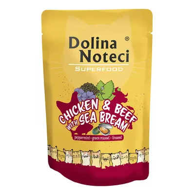 10x85g, Dolina Noteci Superfood, csirke és marhahús dorádóval, nedves macskaeledel