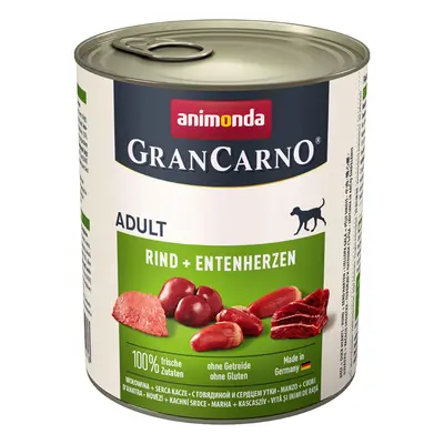 6x800g animonda GranCarno Original Adult marha & kacsaszív nedves kutyatáp