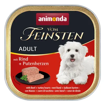 24x150g animonda vom Feinsten Adult marha & pulykaszív nedves kutyatáp