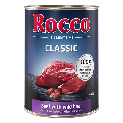 24x400g Rocco Classic nedves kutyatáp- Marha & vaddisznó