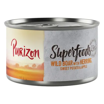 6x140g Purizon Superfoods Vaddisznó, hering, édesburgonya & alma nedves kutyatáp