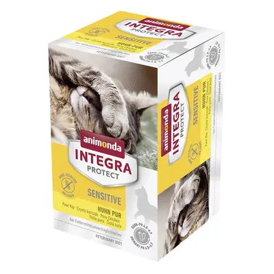 6x100g animonda Integra Protect Adult Sensitive tálcás nedves macskatáp-Csirke pur