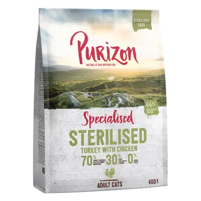 400g Purizon Sterilised Adult pulyka & csirke - gabonamentes száraz macskatáp