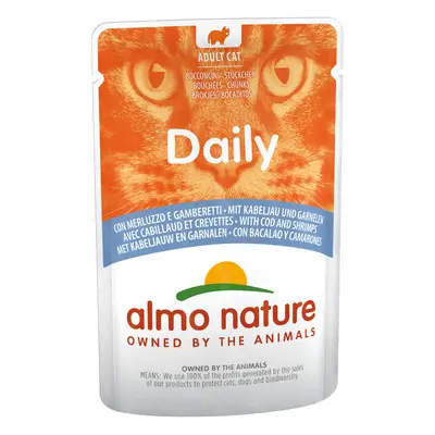 6x70g Almo Nature Daily Menu nedves macskatáp-Tőkehal & garnéla