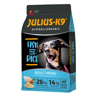 2x12kg Adult Hypoallergenic, JULIUS-K9, fish & rice, száraz kutyatáp