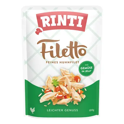 24x100g RINTI Filetto Pouch in Jelly kutyasnack - Csirke zöldséggel