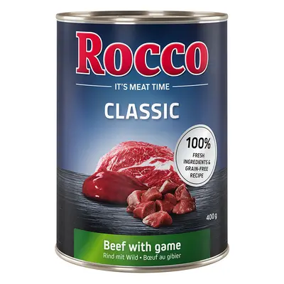 24x400g Rocco Classic nedves kutyatáp- Marha & vad