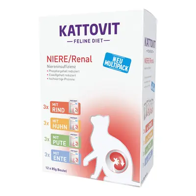 24x85g Kattovit Renal tasakos nedves macskatáp- Mix (4 változattal)