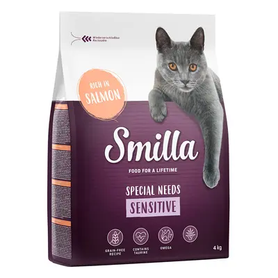 2x4kg Smilla Adult Sensitive gabonamentes lazac száraz macskatáp