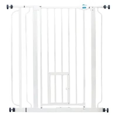 Carlson Pet Gate extra magas zárórács macskaajtóval - M 91,44 cm, Sz 73,66-92,71 cm