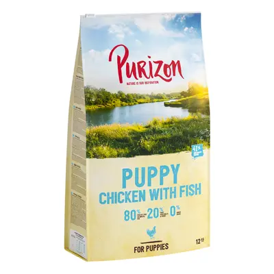 12kg ÚJ RECEPTÚRA: Purizon Puppy csirke & hal - gabonamentes száraz kutyatáp