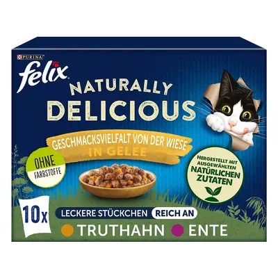 10x80g Felix Naturally Delicious szárnyasválogatás aszpikban nedves macskatáp