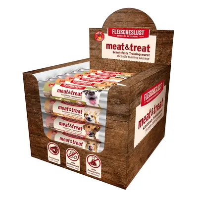 33x80g Fleischeslust meat & treat tréning kutyaszalámi kutyasnack - Vegyes csomag II (4 fajta)