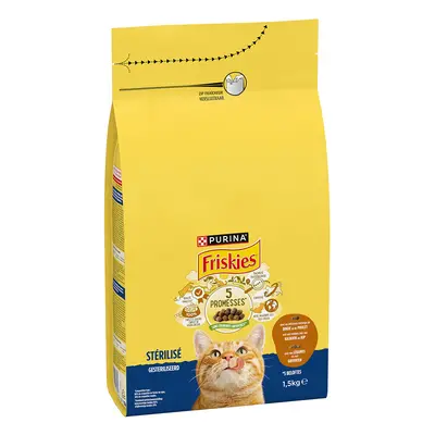 1,5kg PURINA Friskies Sterilized Cat pulyka, csirke & zöldség száraz macskatáp