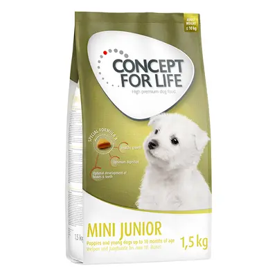 1,5kg Concept for Life Mini Junior száraz kutyatáp 15% árengedménnyel