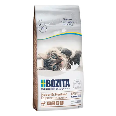 2kg Bozita gabonamentes Indoor & Sterilised rénszarvas száraz macskatáp