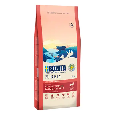 11kg Bozita Dog Purely Adult Large Grain Free lazac & marha száraz kutyatáp