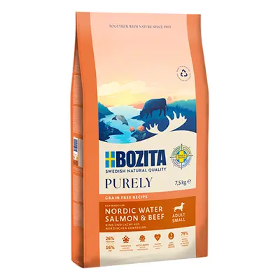 7,5kg Bozita Dog Purely Adult Small Grain Free lazac & marha száraz kutyatáp