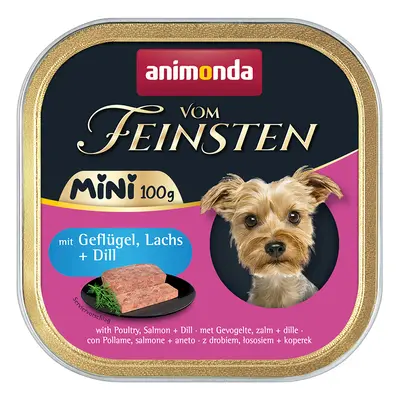 32x100g animonda vom Feinsten Adult Mini Szárnyas, lazac & kapor nedves kutyatáp