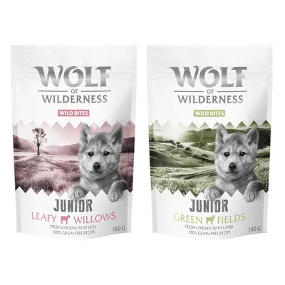 360g Wolf of Wilderness Wild Bites kutyasnack 2-es Junior mix: bárány & borjú