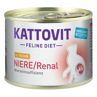 6x185g Kattovit Niere/Renal (veseelégtelenség) nedves macskatáp-csirke