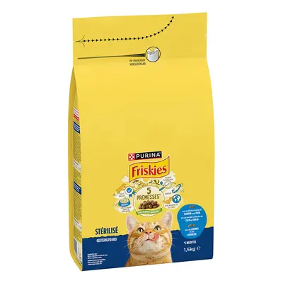 1,5kg PURINA Friskies Sterilized Cat lazac, tonhal & zöldség száraz macskatáp