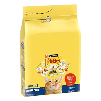 2x3kg PURINA Friskies Sterilized marha, csirke & zöldség száraz macskatáp