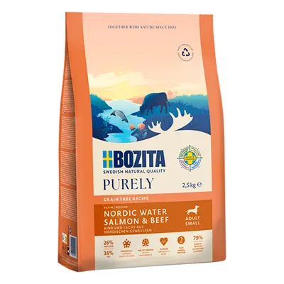 2x2,5kg Bozita Dog Purely Adult Small Grain Free lazac & marha száraz kutyatáp