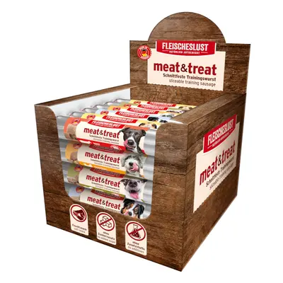 33x80g Fleischeslust meat & treat tréning kutyaszalámi kutyasnack - Vegyes csomag I (5 fajta)