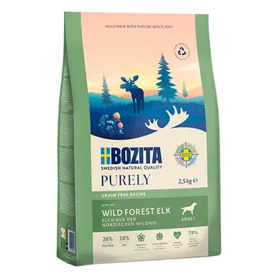 2x2,5kg Bozita Dog Purely Adult Grain Free jávorszarvas száraz kutyatáp