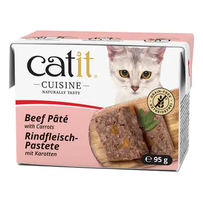 24x95g Catit Cuisine pástétom Marha & sárgarépa nedves macskatáp