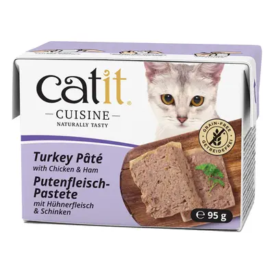 24x95g Catit Cuisine pástétom Pulyka, csirke & sonka nedves macskatáp