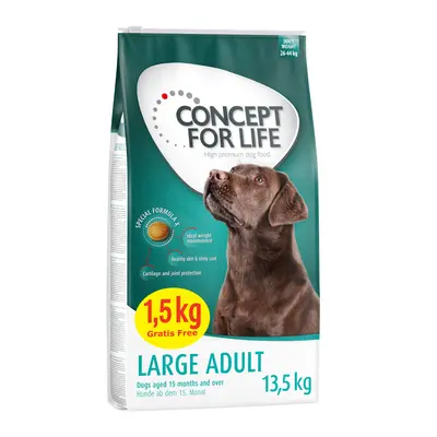 13,5kg Concept for Life Large Adult száraz kuytatáp 12+1,5 kg ingyen