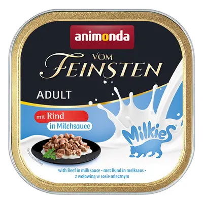 36x100g animonda Vom Feinsten Adult Milkies Marha tejes szószban nedves macskatáp