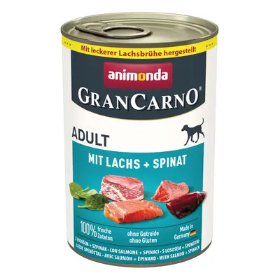 12x400g animonda GranCarno Original Adult Lazac & spenót nedves kutyatáp