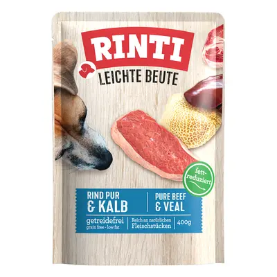 10x400g RINTI Leichte Beute nedves kutyatáp - Marha pur & borjú