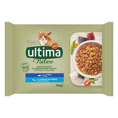 4x85g Ultima Cat Nature Tonhal & óceáni hal nedves macskatáp