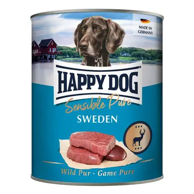 6x800g Happy Dog Pur nedves kutyatáp Sweden (vad pur)