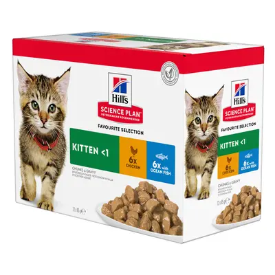 - Kiegészítő nedvestáp:12 x 85g Kitten hal választék: 6x csirke & 6x hal