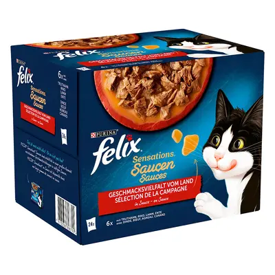 24x85g Felix Sensations szószban házias válogatás nedves macskatáp