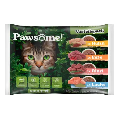 4x85g Pawsome Adult Cat nedves macskatáp - Vegyes csomag (4 fajta)