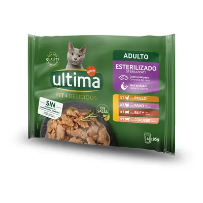 48x85g Ultima Cat Sterilized nedves macskatáp- Húsváltozatok