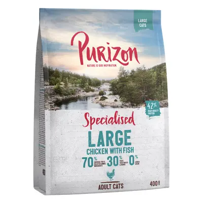 400g Purizon Large Adult csirke & hal - gabonamentes száraz macskatáp