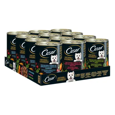 24x400g Cesar Natural Goodness nedves kutyatáp Multipack 3 variációval (marha, csirke, bárány)