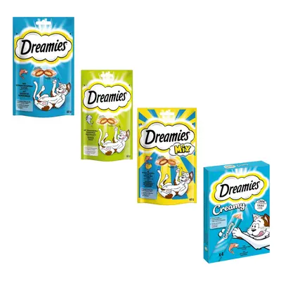 Dreamies macskasnackek együtt 15% kedvezménnyel: 120g lazac+120g tonhal+120g lazac & sajt+440g C