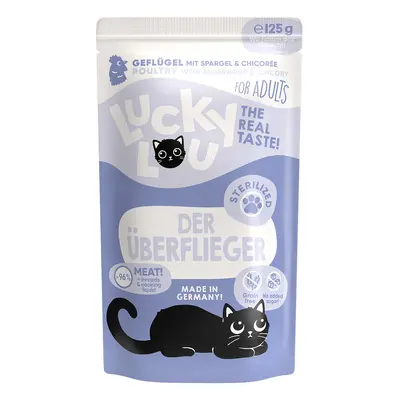 48x125g Lucky Lou Adult Sterilized szárnyas nedves macskatáp