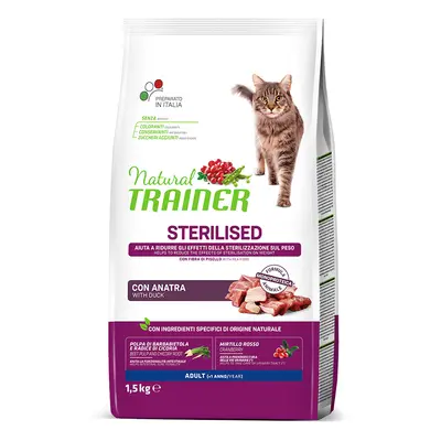 1,5kg Natural Trainer Cat Sterilised kacsa száraz macskaelede