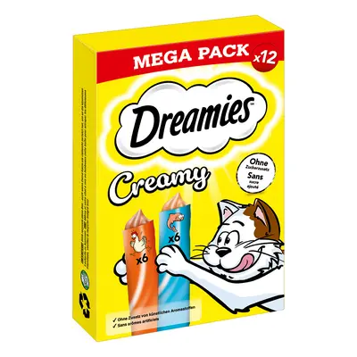 84x10g Dreamies Creamy Snacks Csirke & lazac jutalomfalat macskáknak