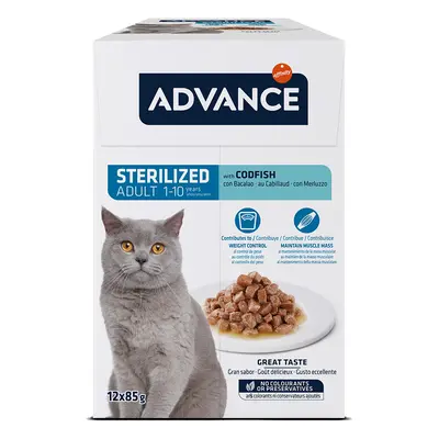 52x85g Advance Feline Sterilized tőkehal nedves macskatáp